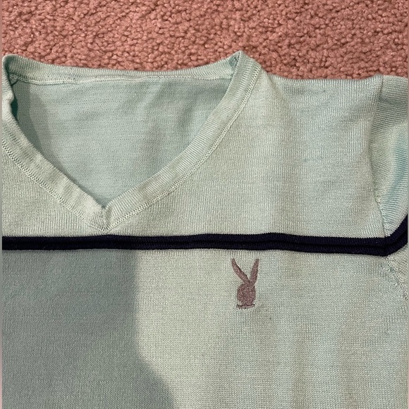 Korean Fashion Y2K knitted V-neck sweatshirt  Playboy Logo - Picture 2 of 7
